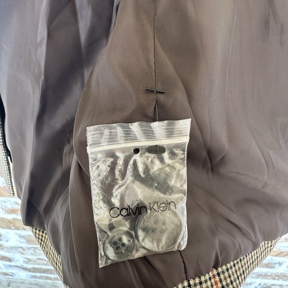 VTG Calvin Klein Blazer Jacket Women's Size 4 Plaid Tweed Brown Career Classic - Picture 6 of 15